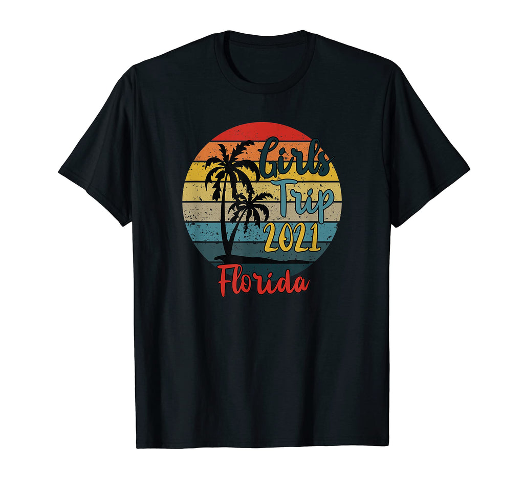 Florida Trip 2021 Tropical Palm Tree Sunset T-Shirt - Unique Graphic Unisex - T-Shirt, Sweatshirt, Hoodie