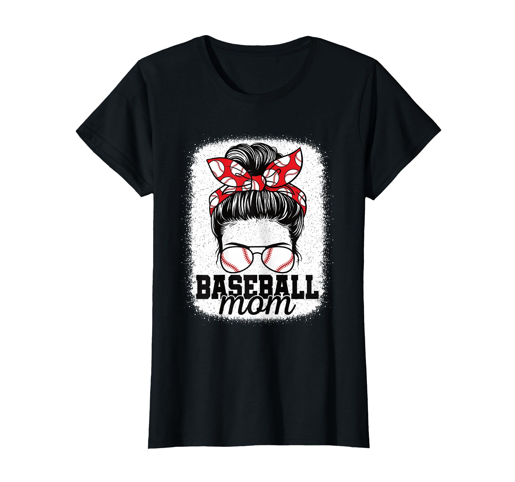 Baseball Mom Messy Bun Mommy Baseball T-Shirt - Novelty Apparel Men Women - T-Shirt, Sweatshirt, Hoodie