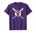 Baseball Number 8 Eight Distressed T-Shirt - Custom Art Print Men Women - T-Shirt, Sweatshirt, Hoodie