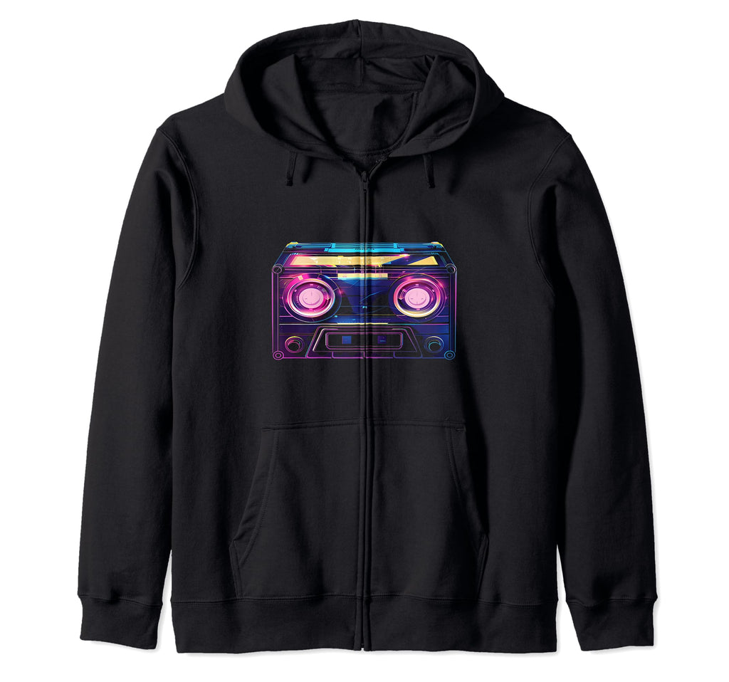Neon Cassette Tape Gift T-Shirt - Casual Everyday Wear Men Women - T-Shirt, Sweatshirt, Hoodie