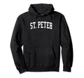 St Peter Mn Distressed White Varsity Hoodie - Trendy Graphic Unisex - T-Shirt, Sweatshirt, Hoodie