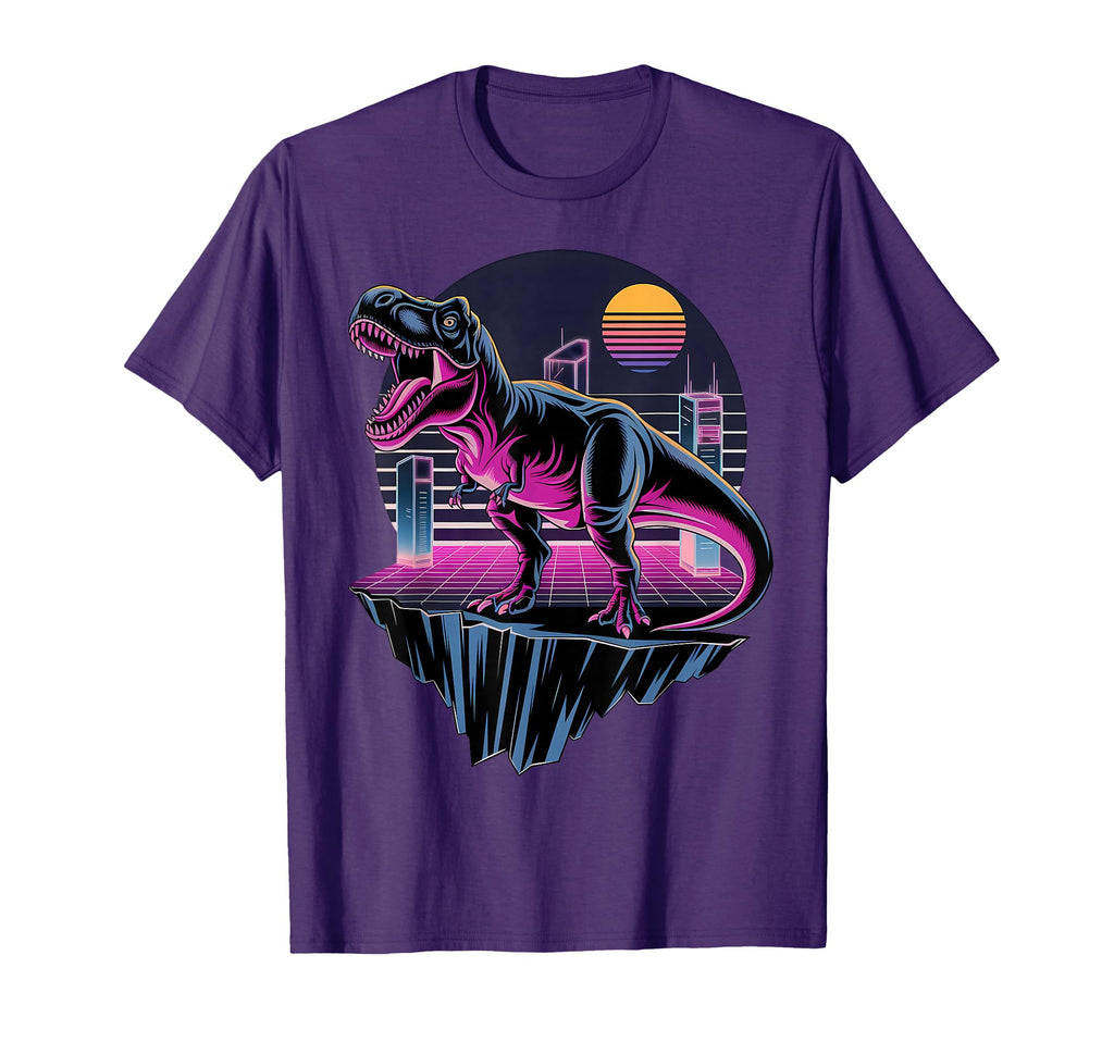 Electric T Rex Neon Dinosaur Aesthetic T-Shirt - Graphic Print Unisex - T-Shirt, Sweatshirt, Hoodie