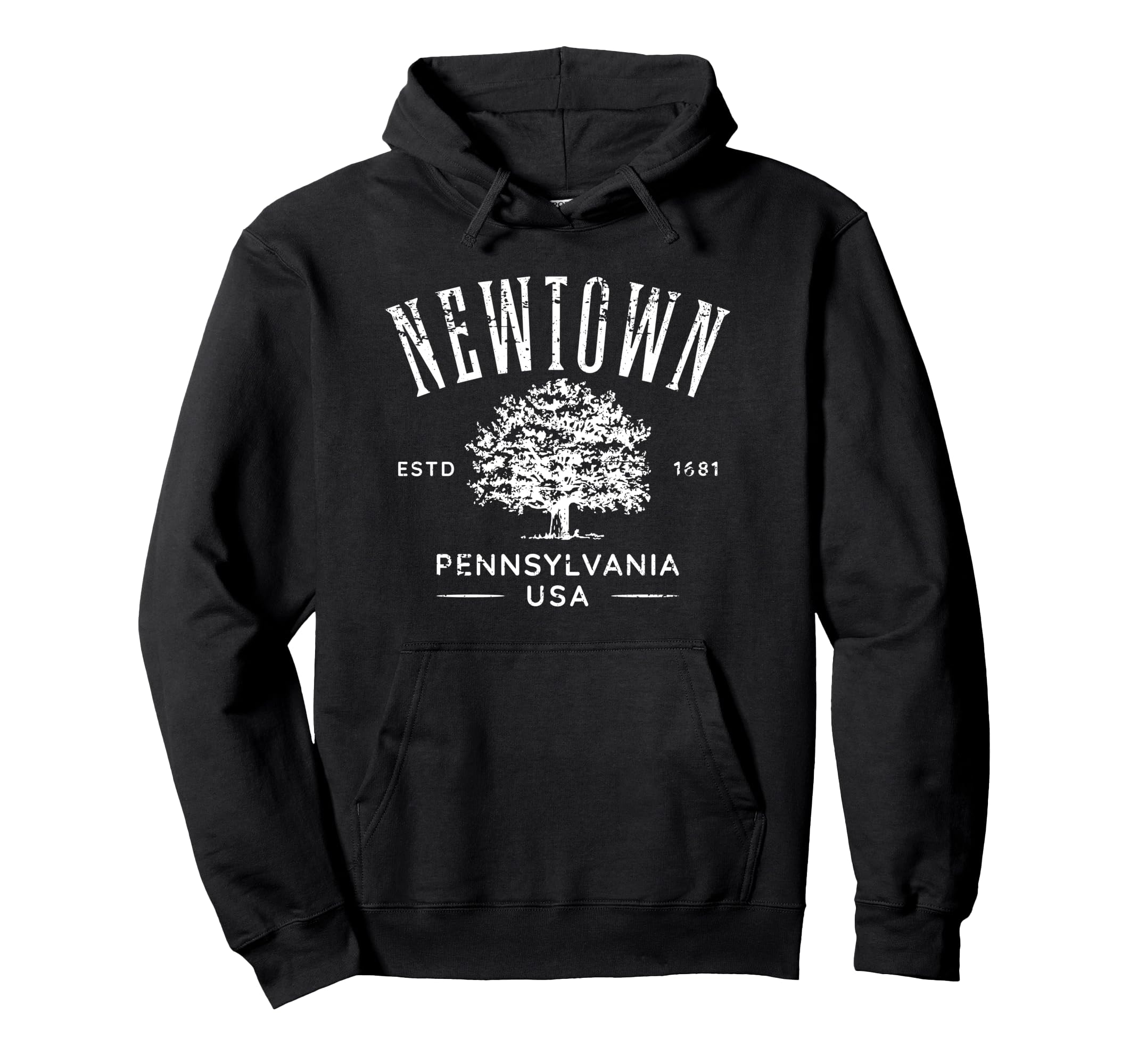 Newtown Pennsylvania Distressed Hoodie - Trendy Graphic for Adults - T-Shirt, Sweatshirt, Hoodie