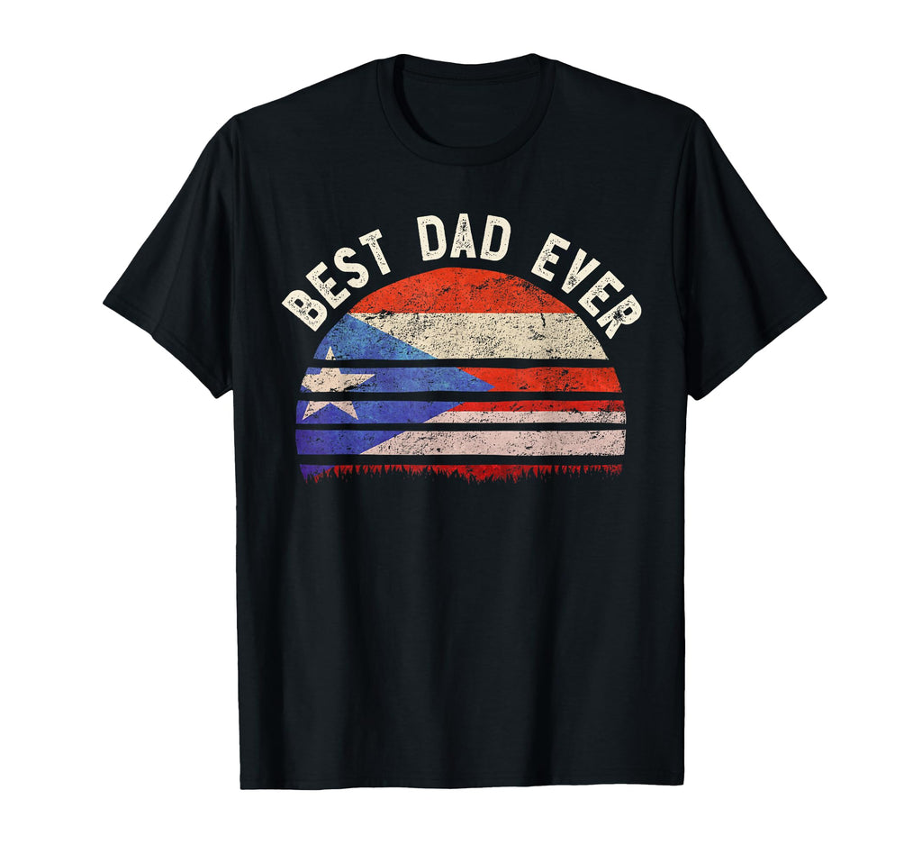 Best Dad Ever Puerto Rico Flag Sunset T-Shirt - Minimalist Print Unisex - T-Shirt, Sweatshirt, Hoodie