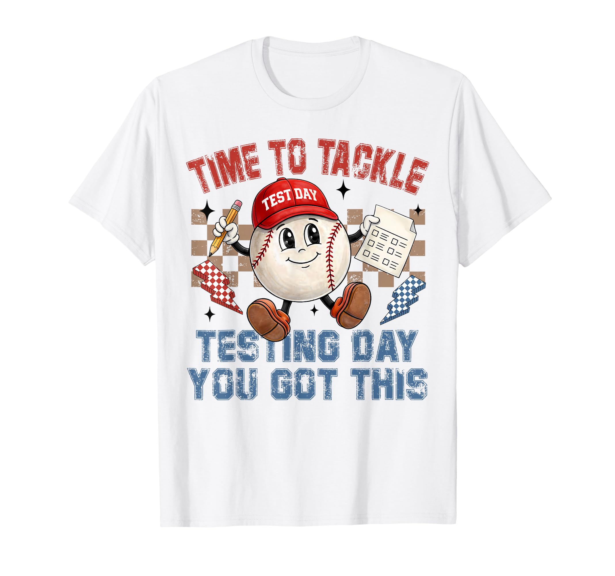 Time To Tackle Testing Day Baseball T-Shirt - Fun Novelty Design Unisex - T-Shirt, Sweatshirt, Hoodie