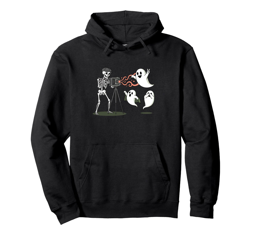 Photographer Skeleton Camera Halloween Hoodie - Fun Novelty Design Unisex - T-Shirt, Sweatshirt, Hoodie