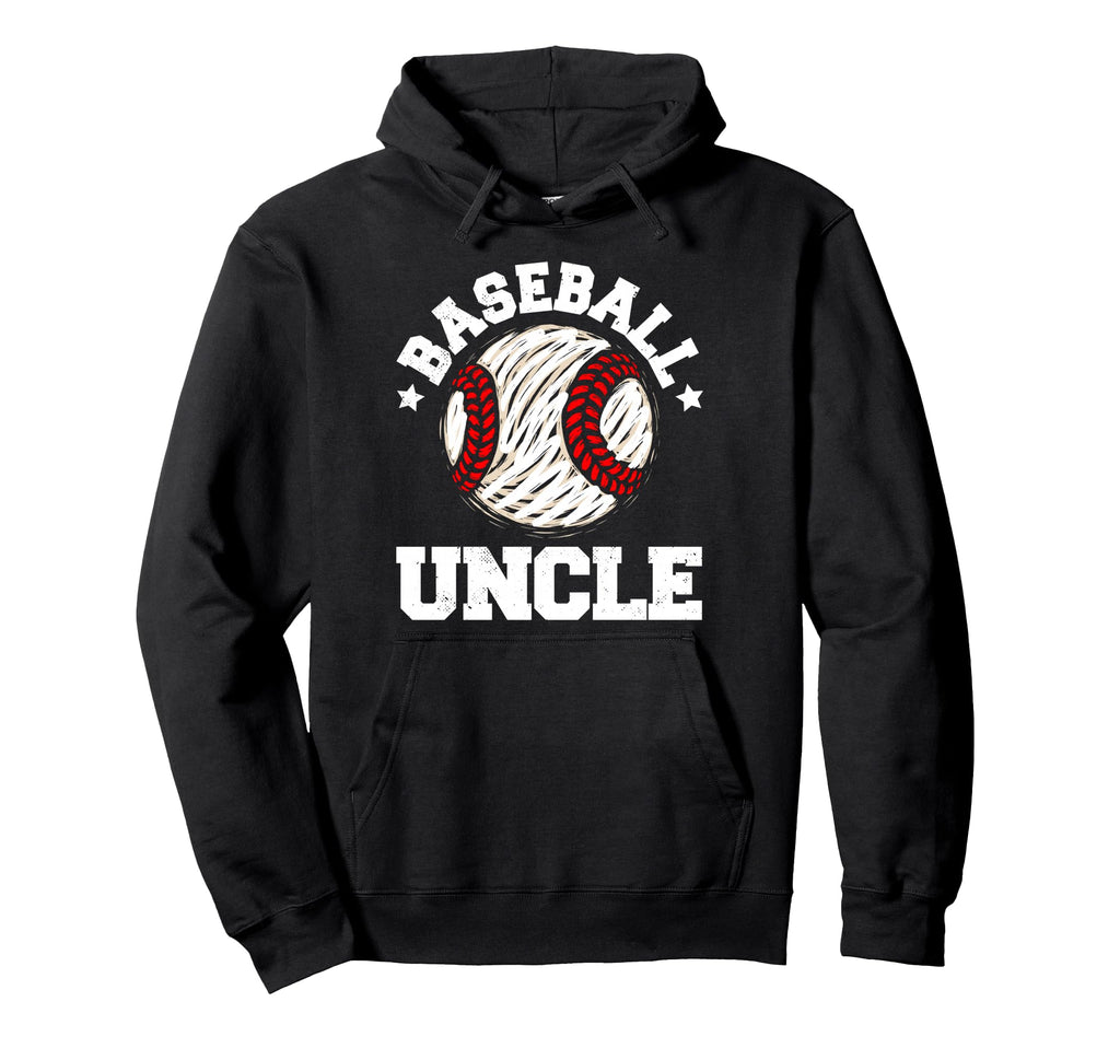 Baseball Uncle Distressed Funny Uncle Hoodie - Trendy Graphic for Adults - T-Shirt, Sweatshirt, Hoodie