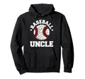 Baseball Uncle Distressed Funny Uncle Hoodie - Trendy Graphic for Adults - T-Shirt, Sweatshirt, Hoodie