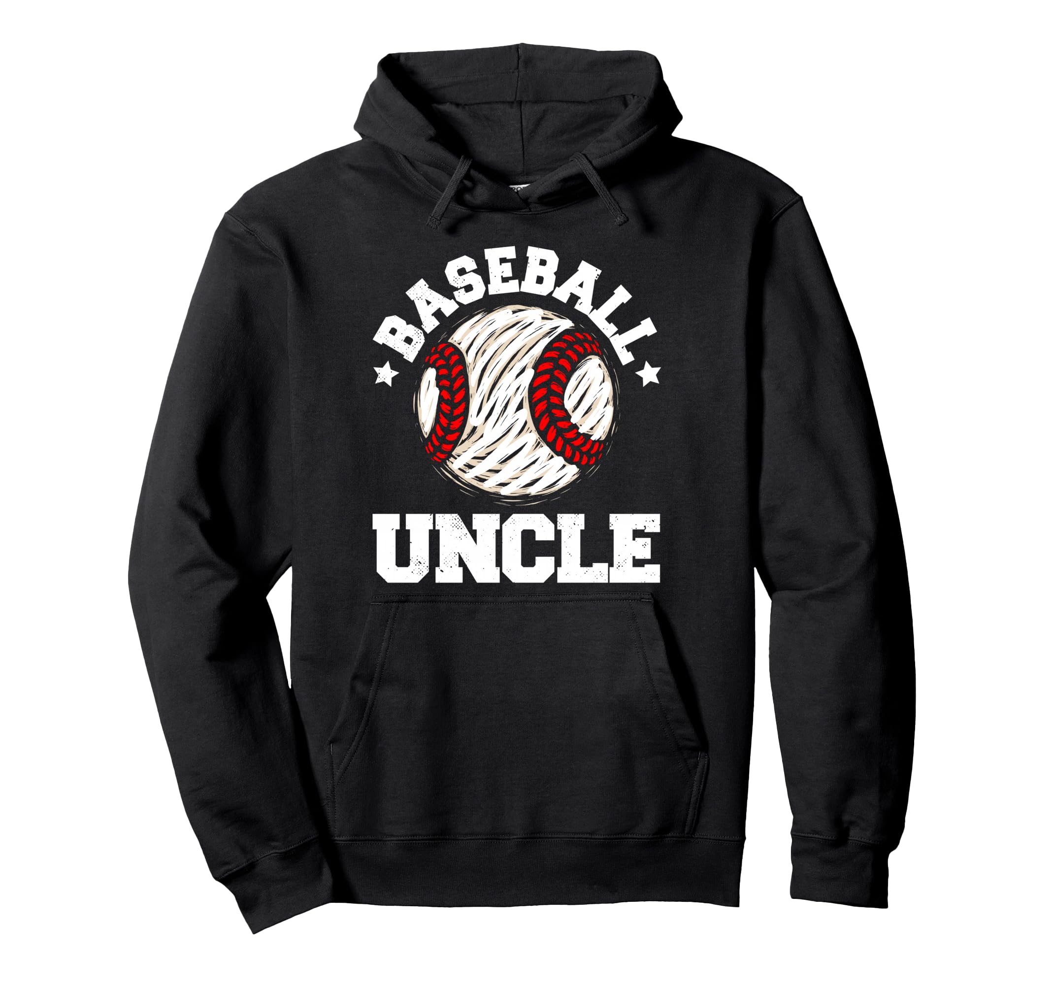 Baseball Uncle Distressed Funny Uncle Hoodie - Trendy Graphic for Adults - T-Shirt, Sweatshirt, Hoodie