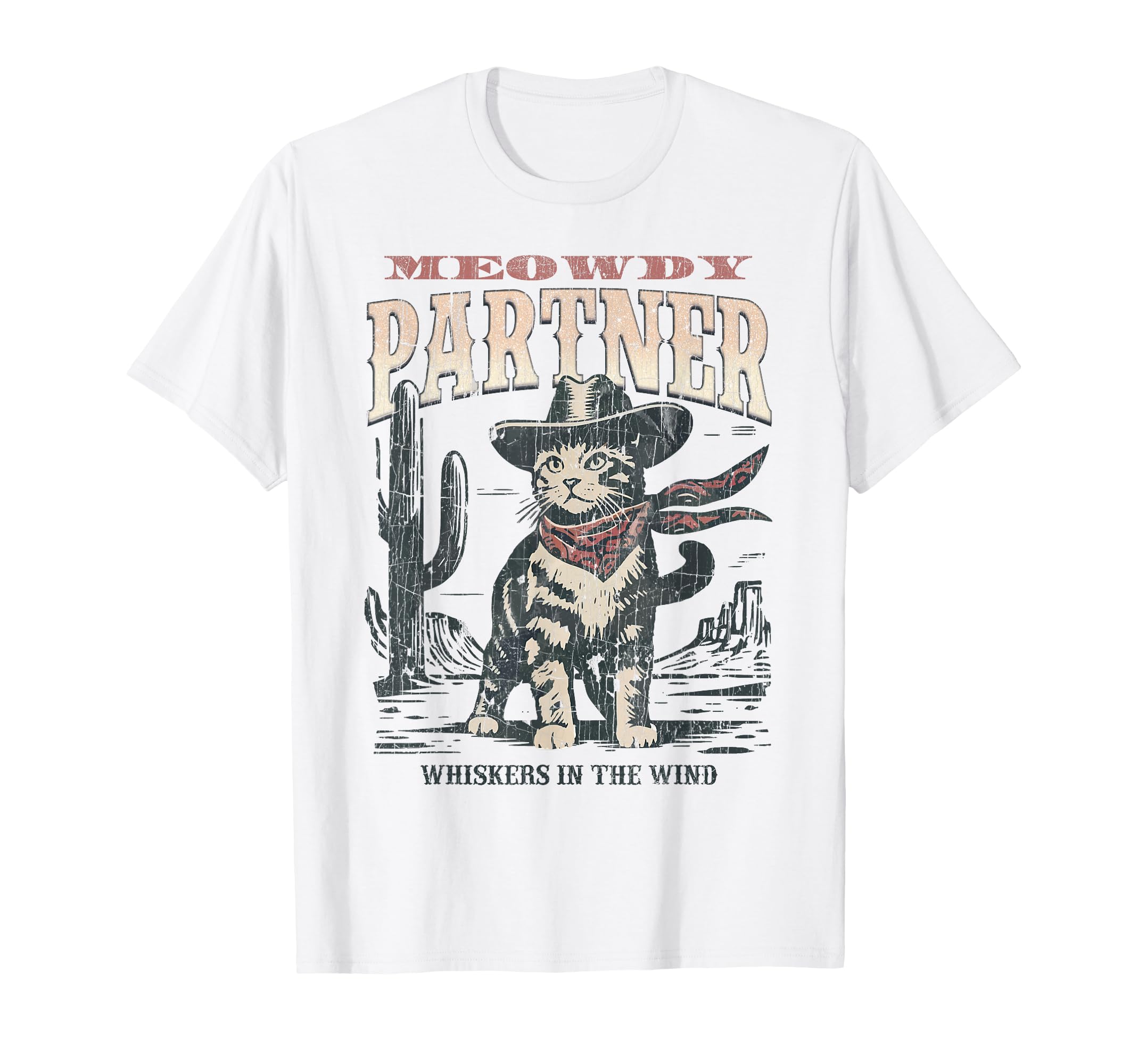 Meowdy Partner Cowboy Cat T-Shirt - Streetwear Style for Adults - T-Shirt, Sweatshirt, Hoodie