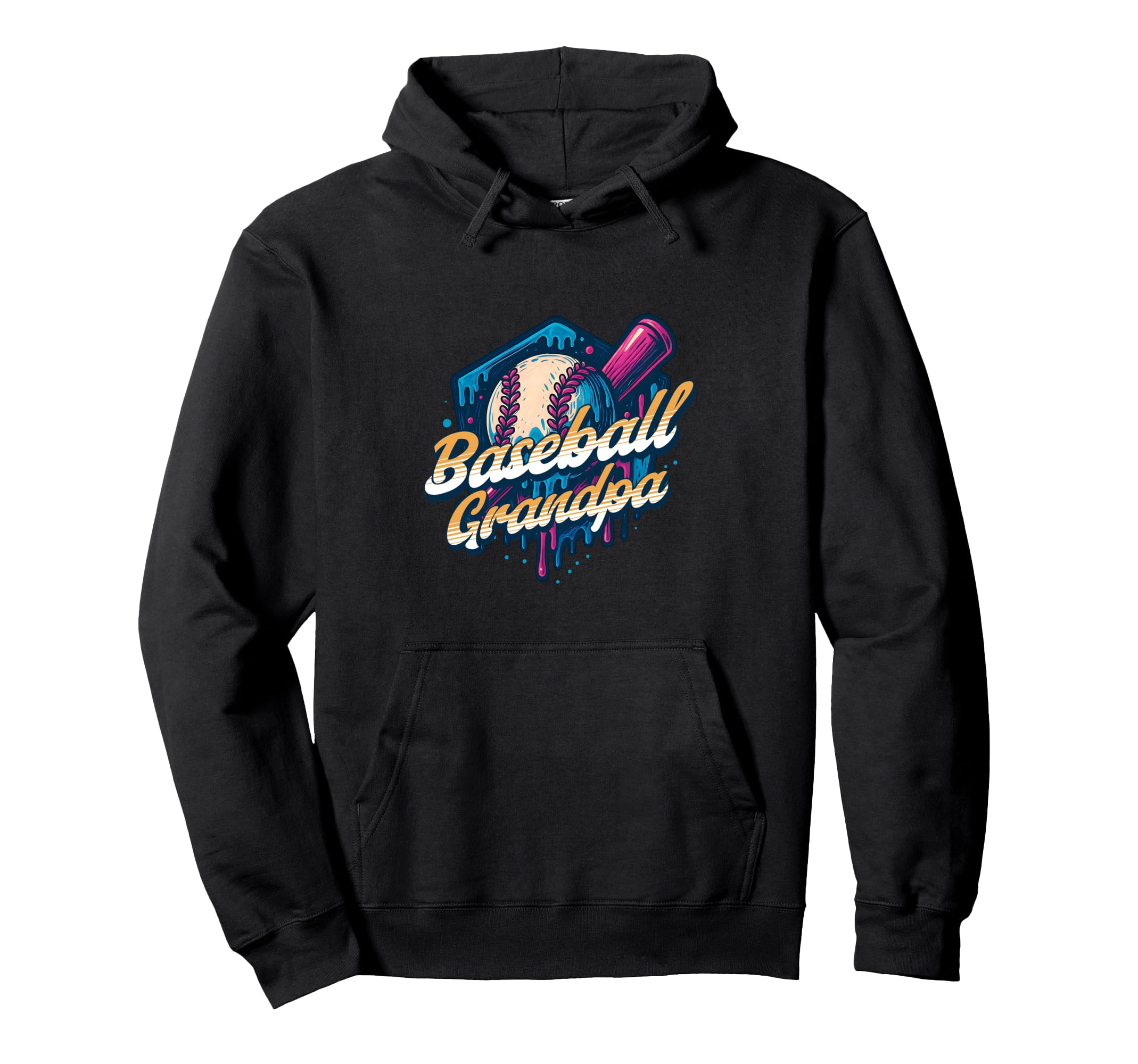 Baseball Grandpa Birthday Baseball Drip Ice Hoodie - Trendy Graphic Unisex - T-Shirt, Sweatshirt, Hoodie