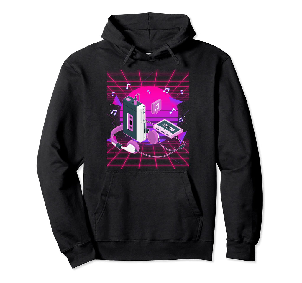 Vaporwave Aesthetic 80S Music Lover Hoodie - Minimalist Print for Adults - T-Shirt, Sweatshirt, Hoodie