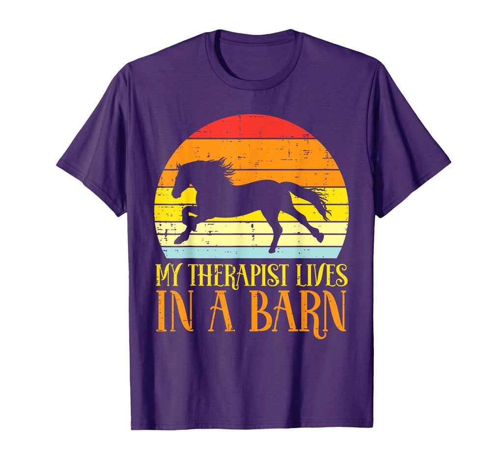 My Therapist Lives Barn Sunset Horse T-Shirt - Aesthetic Graphic Men Women - T-Shirt, Sweatshirt, Hoodie