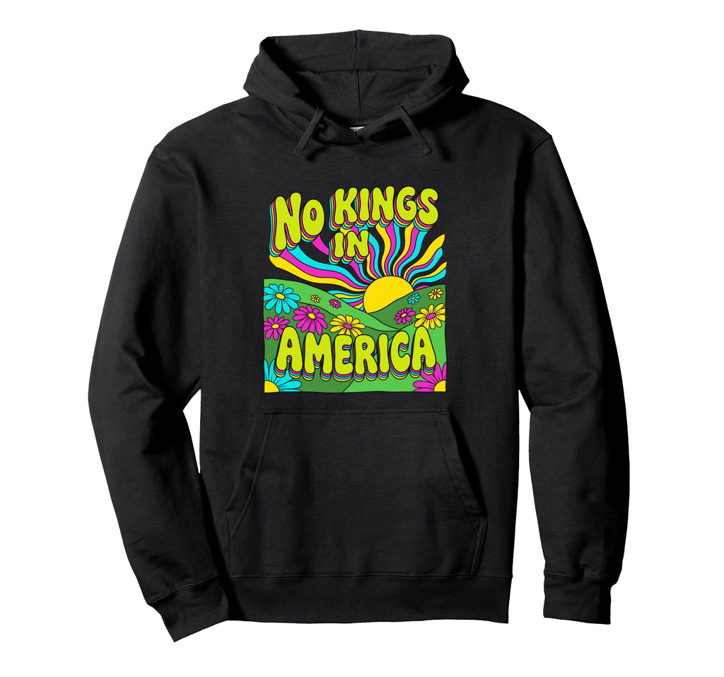No Kings America Psychedelic 60S Hoodie - Custom Art Print for Adults - T-Shirt, Sweatshirt, Hoodie