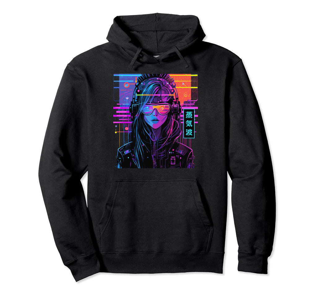 Cyberpop Japanese Streetwear Urban Hoodie - Custom Art Print for Adults - T-Shirt, Sweatshirt, Hoodie