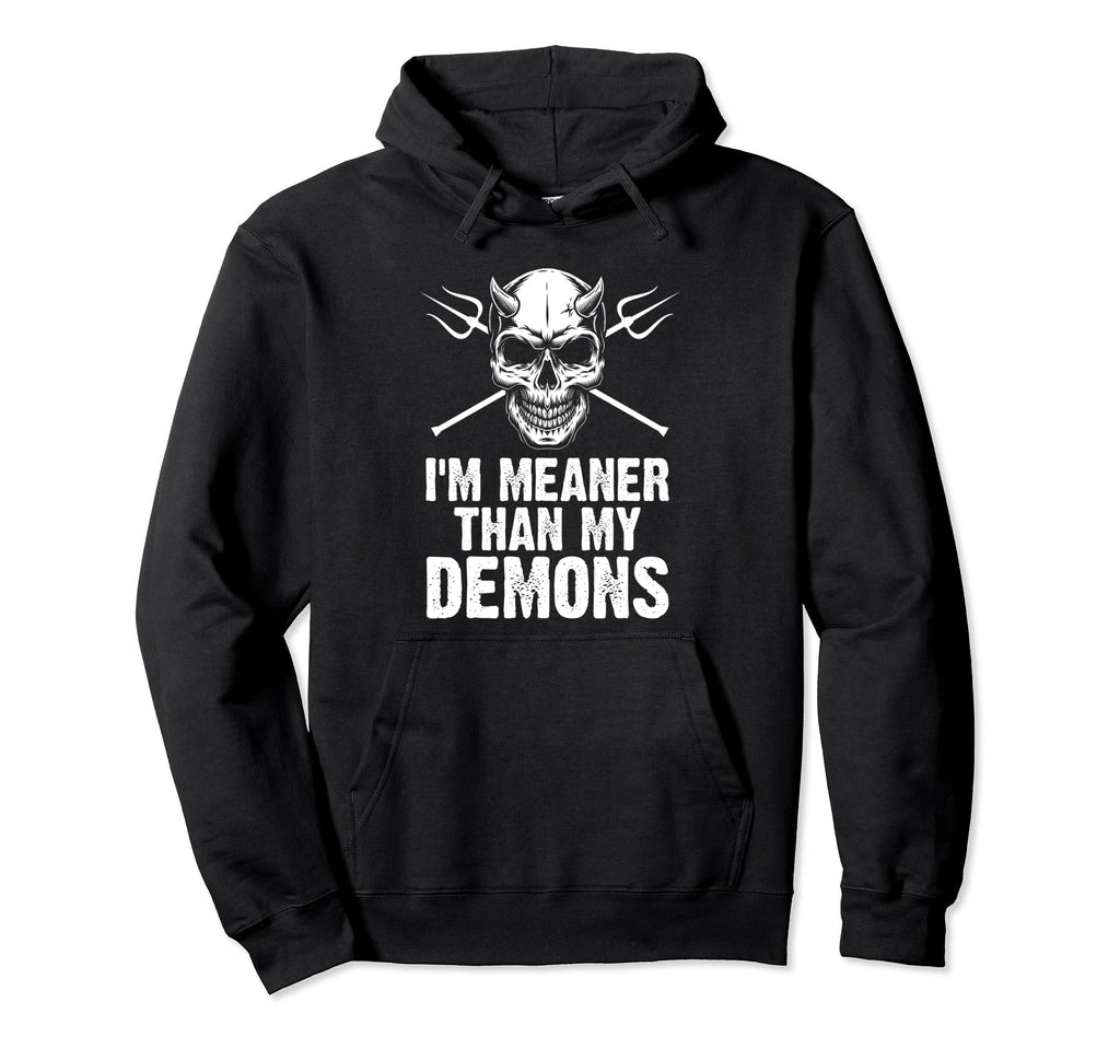 Im Meaner Than My Demons Aesthetic Hoodie - Aesthetic Graphic for Adults - T-Shirt, Sweatshirt, Hoodie