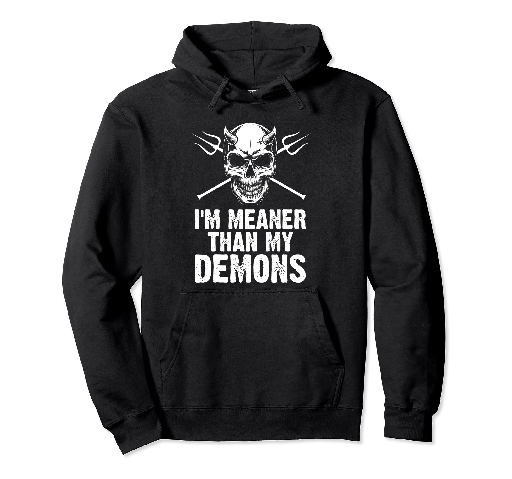 Im Meaner Than My Demons Aesthetic Hoodie - Aesthetic Graphic for Adults - T-Shirt, Sweatshirt, Hoodie