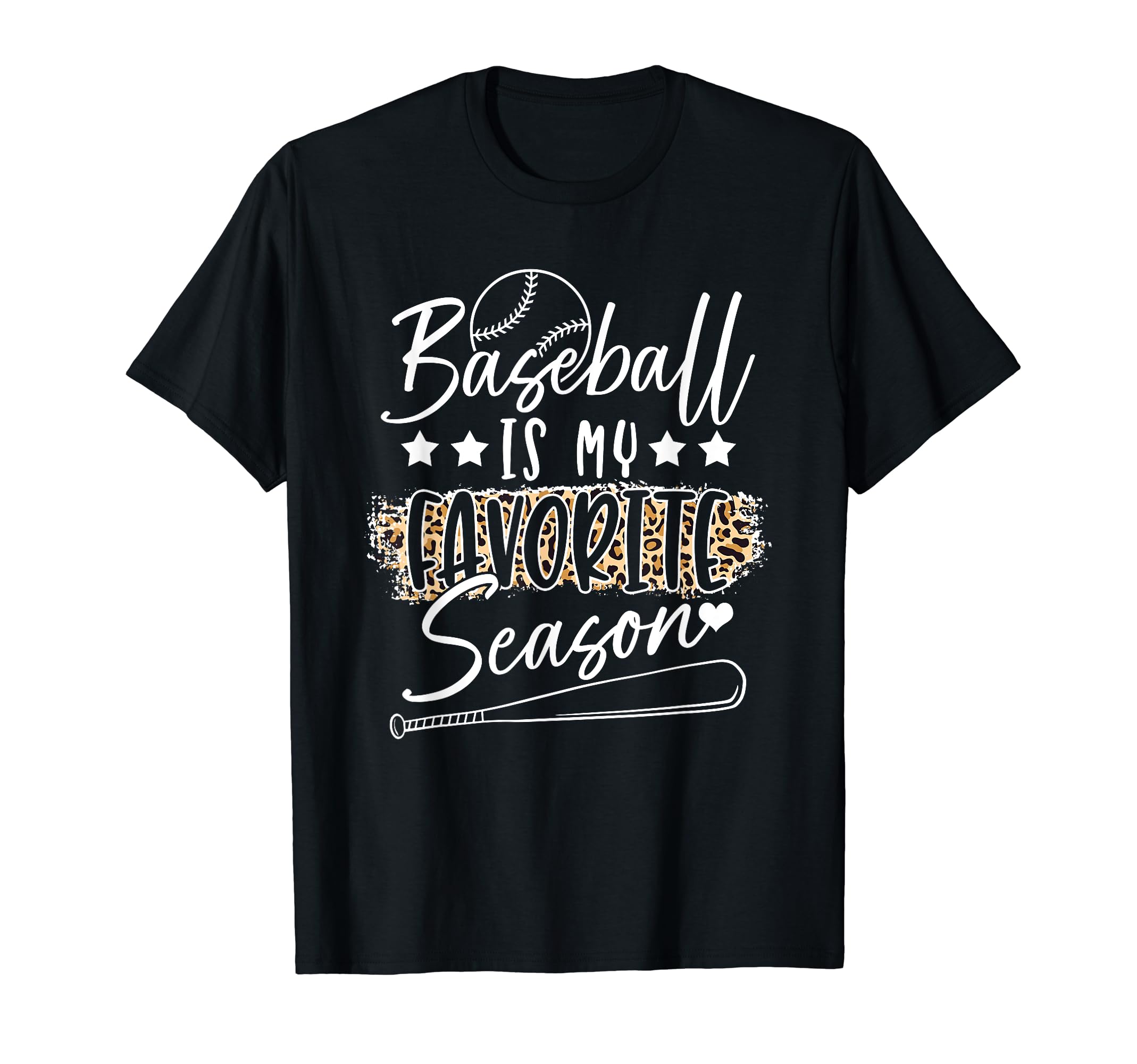 Baseball Womens Leopard Pattern T-Shirt - Custom Art Print for Adults - T-Shirt, Sweatshirt, Hoodie