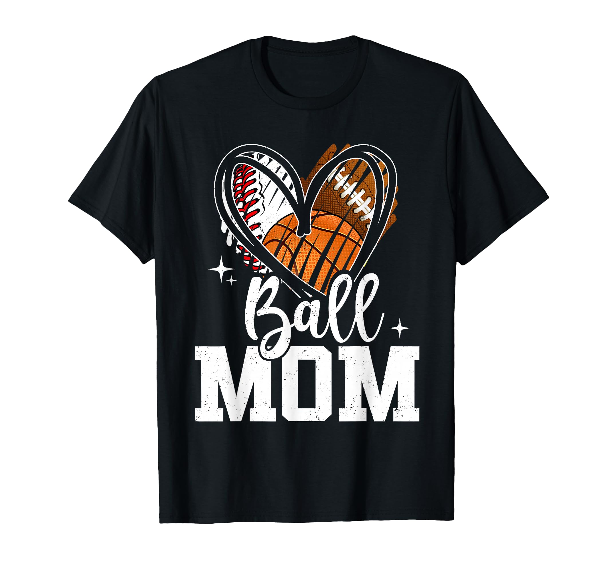 Ball Mom Baseball Football Basketball T-Shirt - Trendy Graphic for Adults - T-Shirt, Sweatshirt, Hoodie