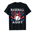 Baseball Auntie Usa Flag Bow Aunt Baseball T-Shirt - Trendy Graphic Unisex - T-Shirt, Sweatshirt, Hoodie