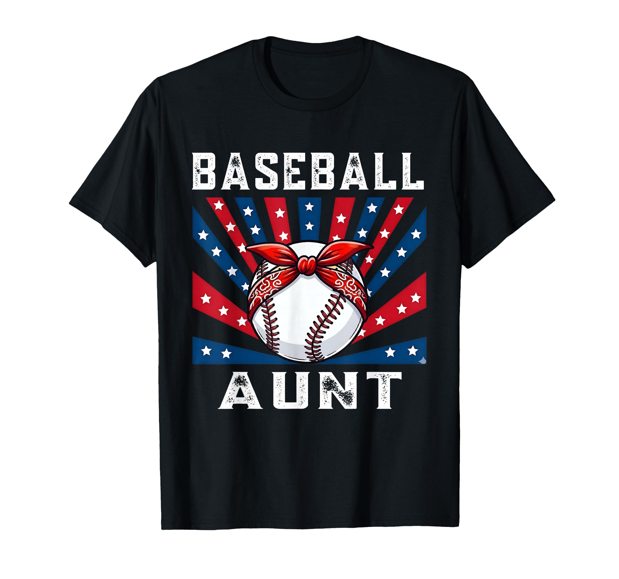 Baseball Auntie Usa Flag Bow Aunt Baseball T-Shirt - Trendy Graphic Unisex - T-Shirt, Sweatshirt, Hoodie