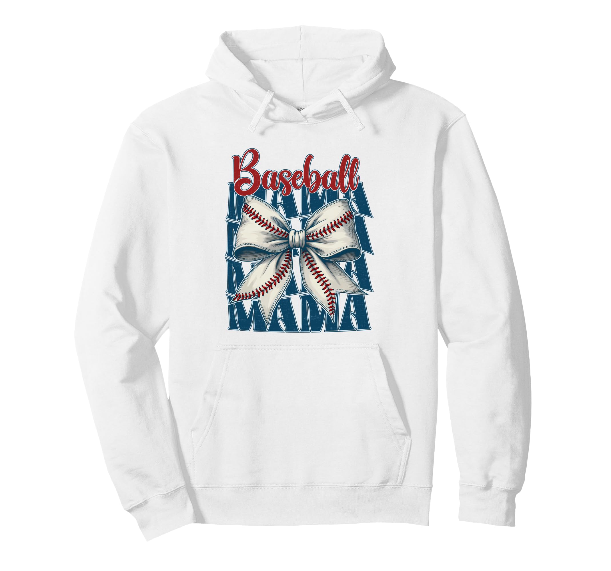 Baseball Mama Bow Motherrs Day Hoodie - Minimalist Print Men Women - T-Shirt, Sweatshirt, Hoodie