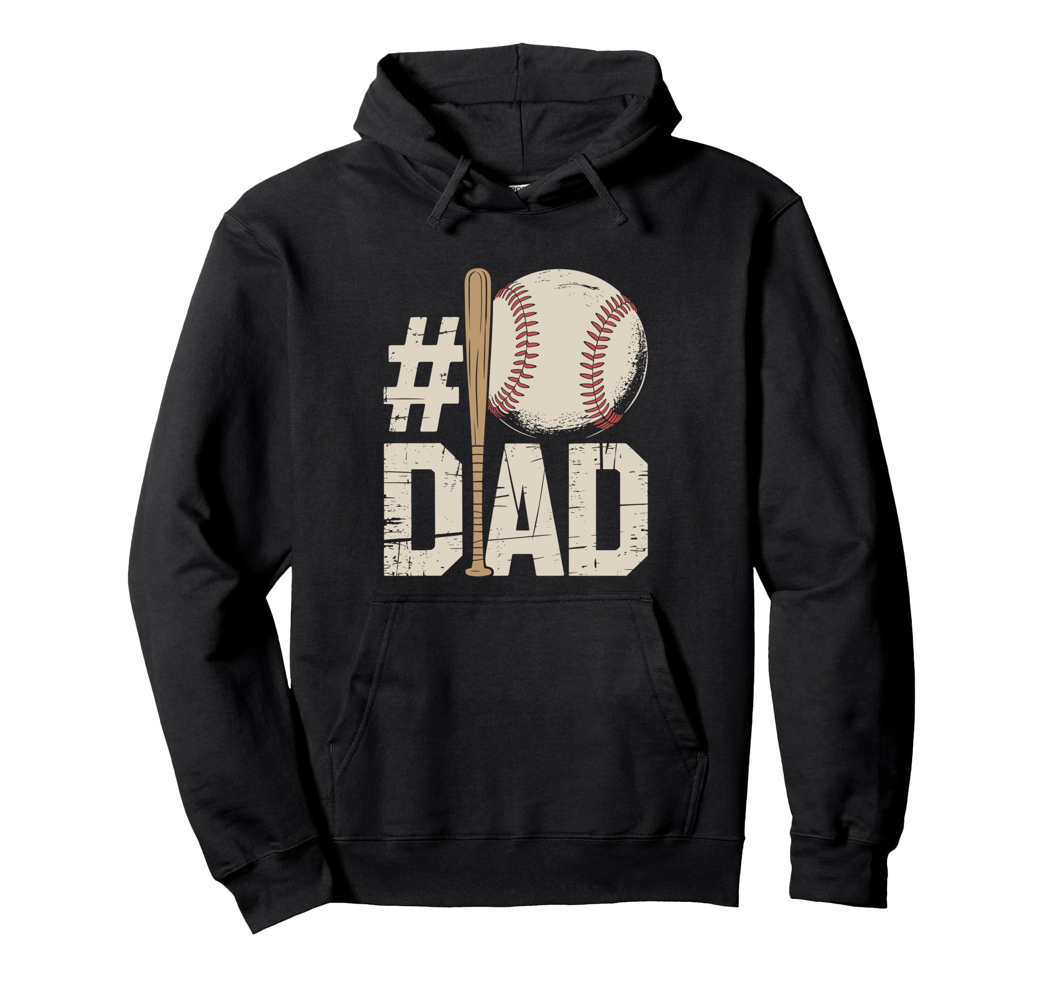 1 Dad Baseball Funny Sports Fathers Hoodie - Fun Novelty Design Men Women - T-Shirt, Sweatshirt, Hoodie