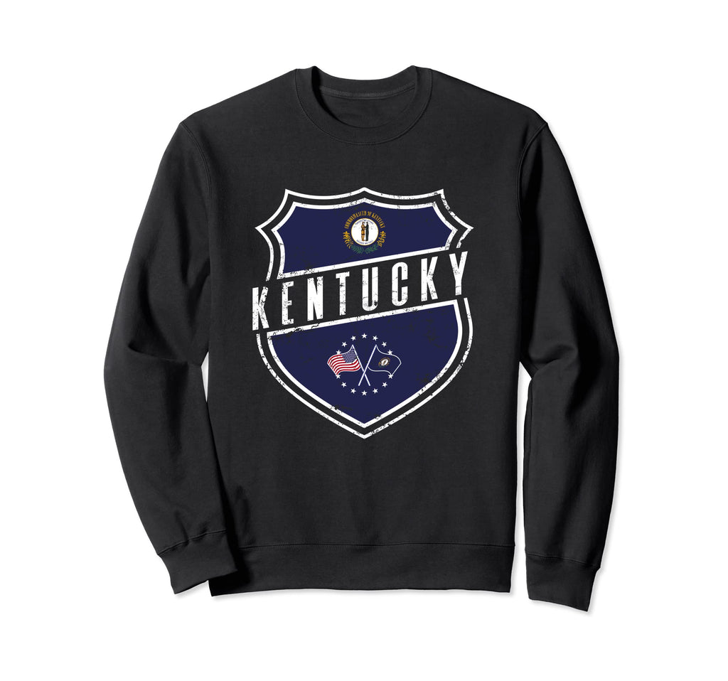 Distressed Usa And Kentucky Sweatshirt - Casual Everyday Wear Men Women - T-Shirt, Sweatshirt, Hoodie