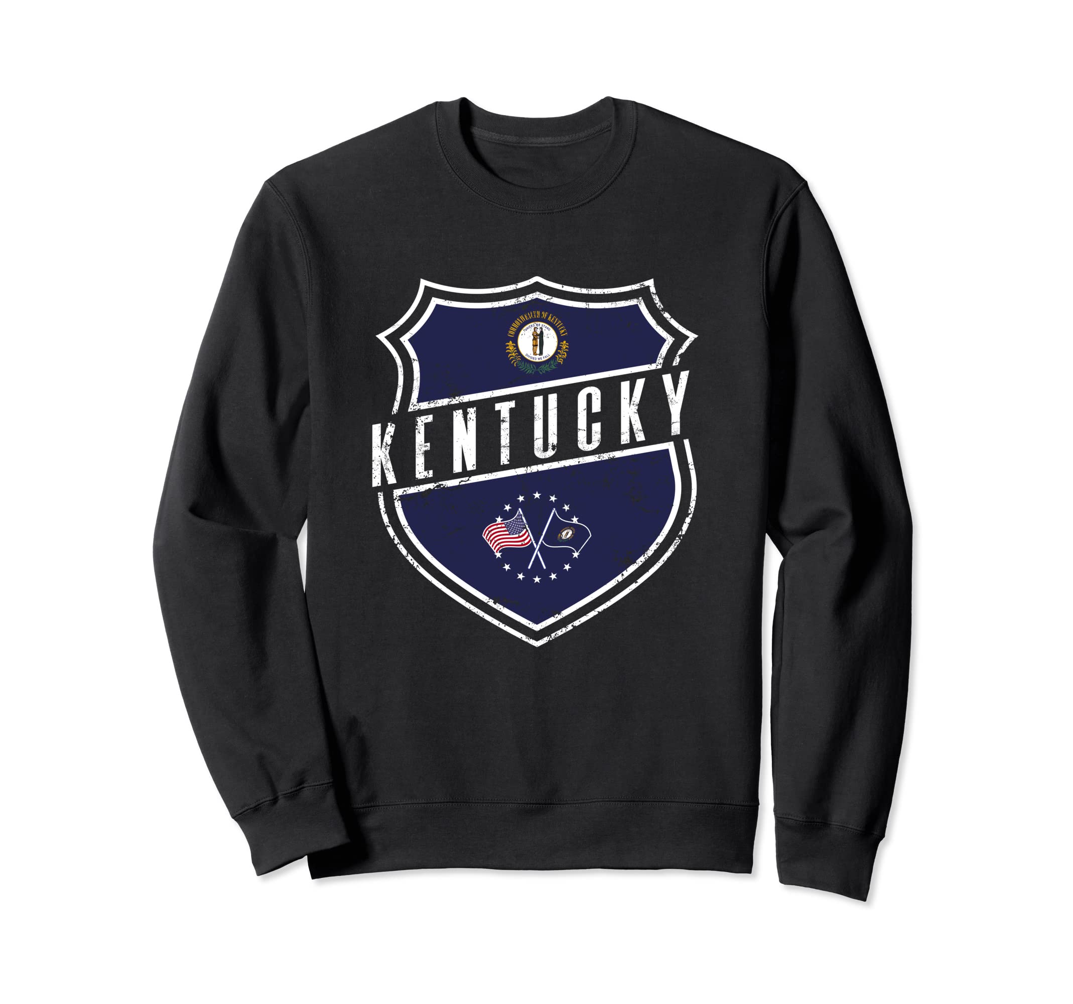 Distressed Usa And Kentucky Sweatshirt - Casual Everyday Wear Men Women - T-Shirt, Sweatshirt, Hoodie