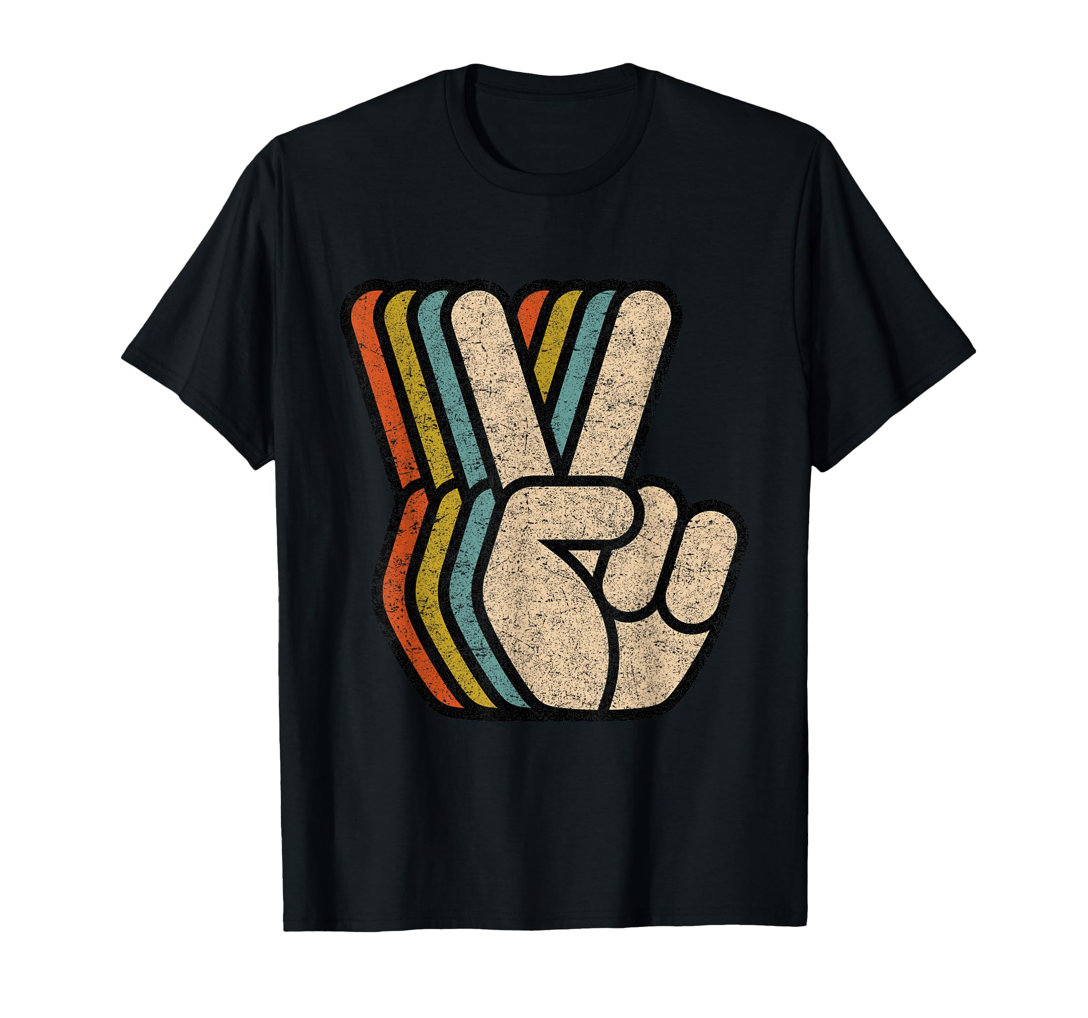 Peace Sign V Fingers 60S 70S 80S T-Shirt - Aesthetic Graphic Unisex - T-Shirt, Sweatshirt, Hoodie
