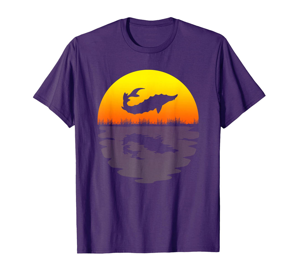 Sturgeon Sunset 70S Sturgeon T-Shirt - Custom Art Print Unisex - T-Shirt, Sweatshirt, Hoodie