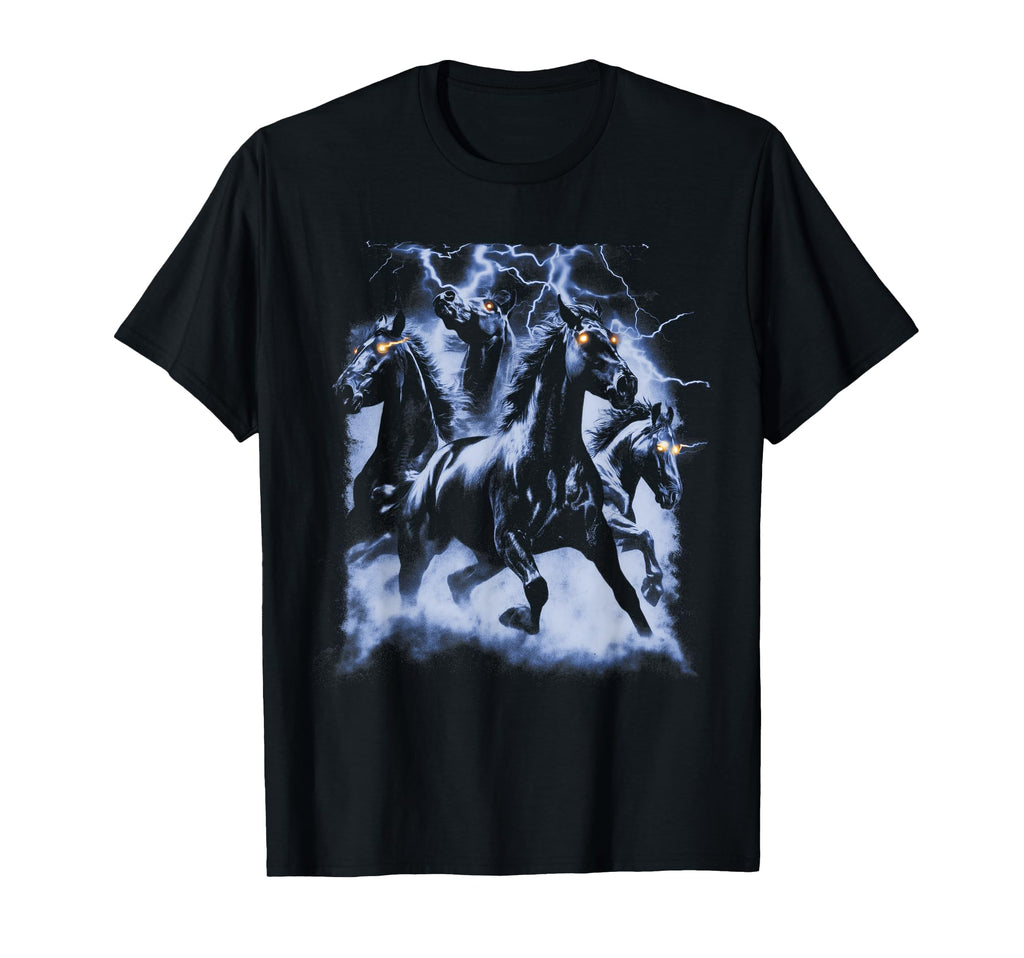 Horse Lightning 80S 90S Western Grunge T-Shirt - Trendy Graphic for Adults - T-Shirt, Sweatshirt, Hoodie