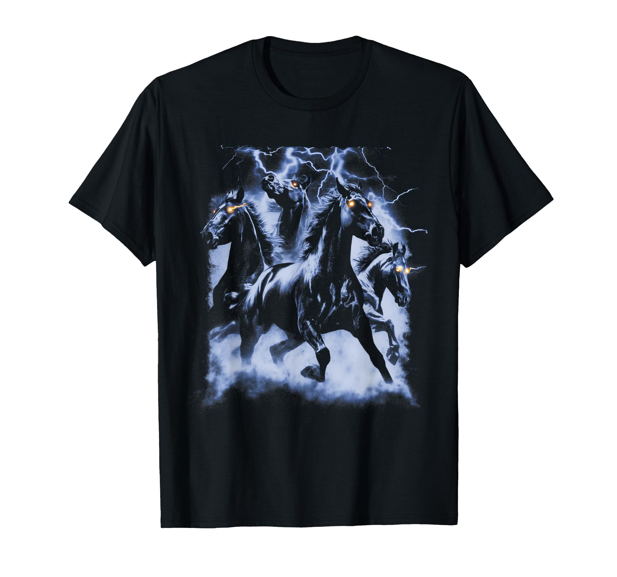 Horse Lightning 80S 90S Western Grunge T-Shirt - Trendy Graphic for Adults - T-Shirt, Sweatshirt, Hoodie
