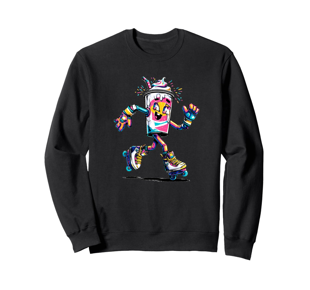 Awesome Milkshake Roller Skates Sweatshirt - Novelty Apparel for Adults - T-Shirt, Sweatshirt, Hoodie