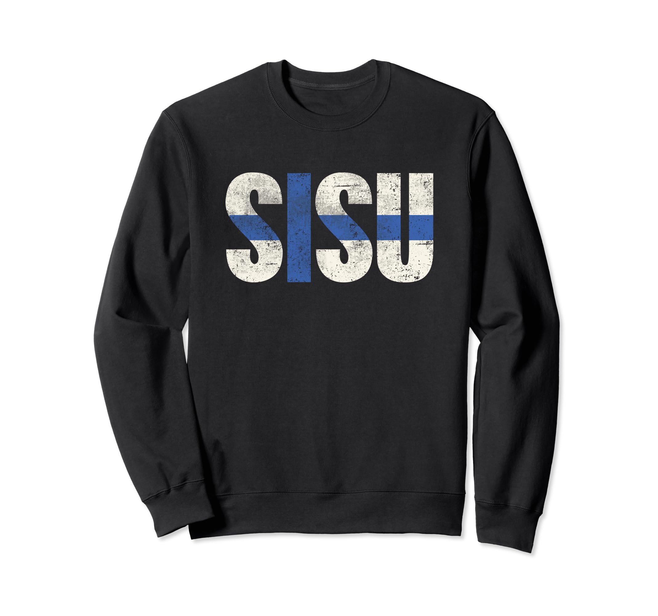 Sisu Finnish Flag Distressed T-Shirt - Casual Everyday Wear for Adults - T-Shirt, Sweatshirt, Hoodie