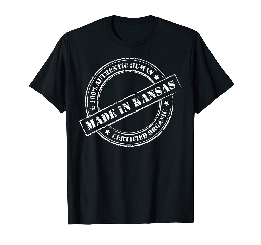 Made Kansas Distressed Stamp T-Shirt - Fun Novelty Design for Adults - T-Shirt, Sweatshirt, Hoodie