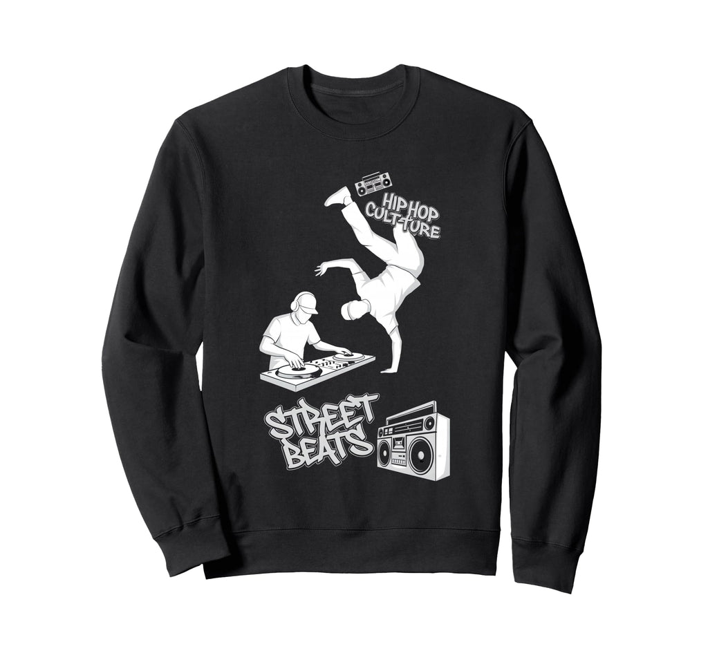 Hip Hop Black And White Old School Sweatshirt - Fun Novelty Design Unisex - T-Shirt, Sweatshirt, Hoodie