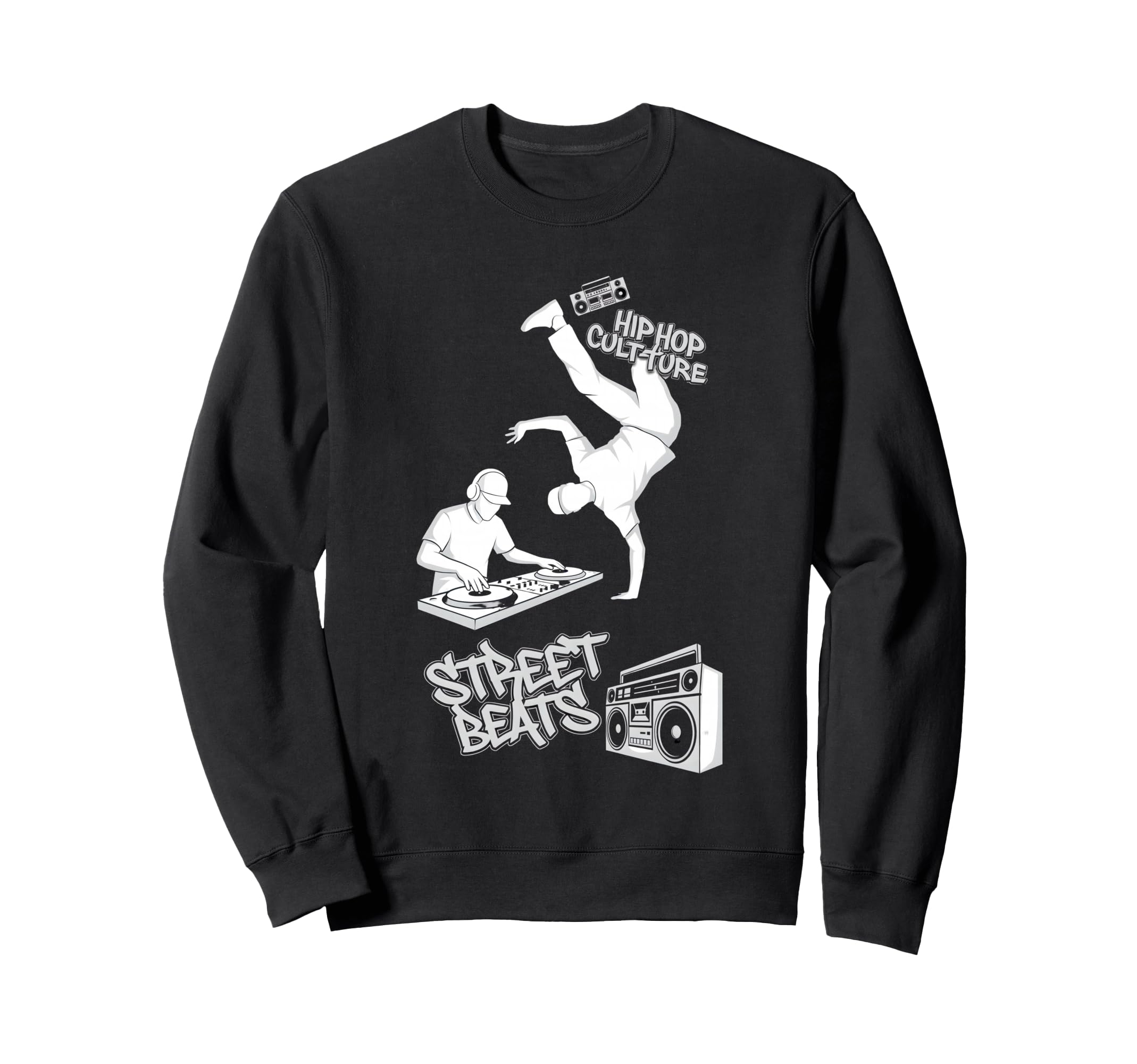 Hip Hop Black And White Old School Sweatshirt - Fun Novelty Design Unisex - T-Shirt, Sweatshirt, Hoodie
