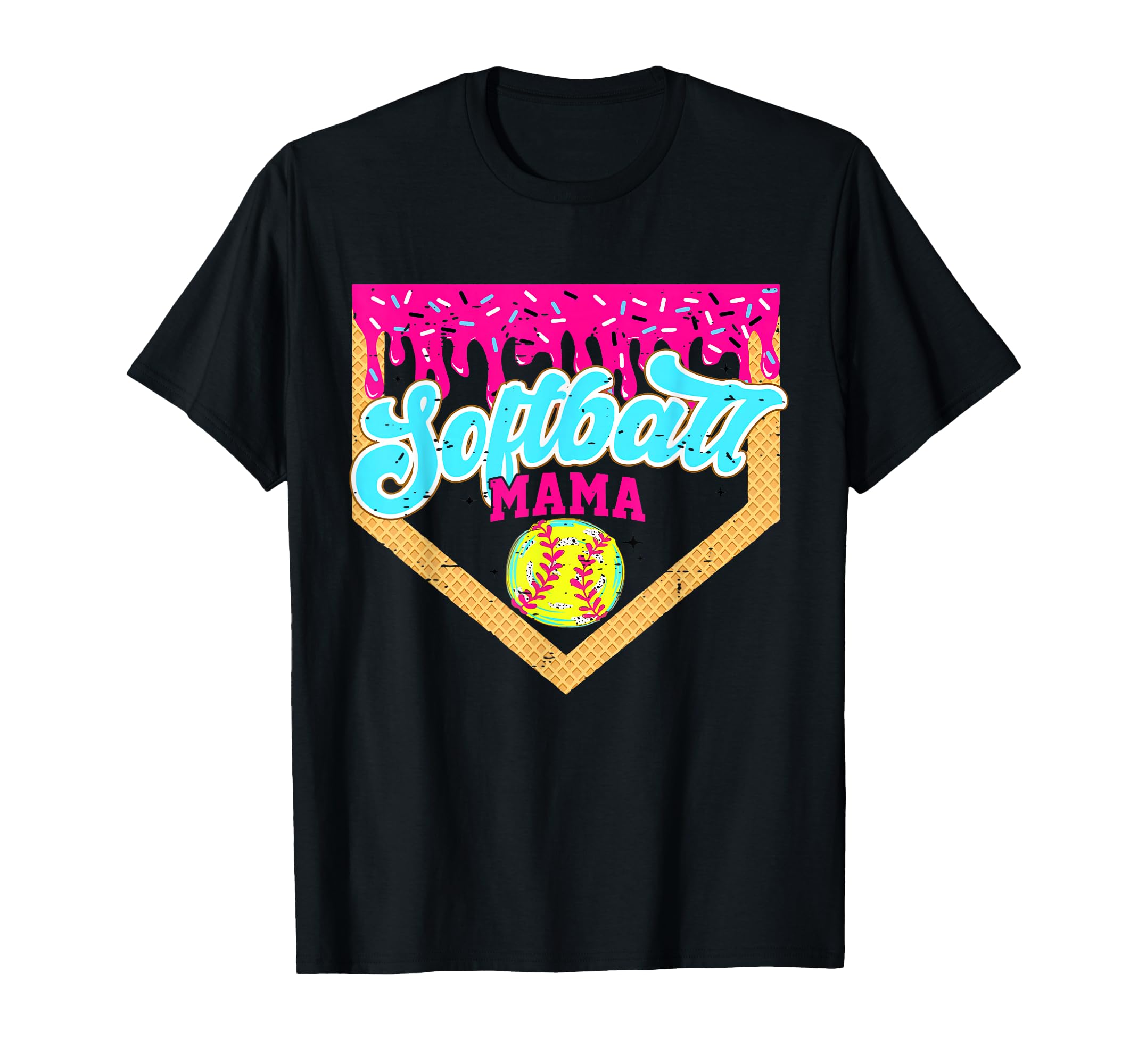 Softball Mama Drip Funny Game Day T-Shirt - Aesthetic Graphic for Adults - T-Shirt, Sweatshirt, Hoodie