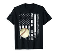 Baseball Step Dad America Flag T-Shirt - Aesthetic Graphic for Adults - T-Shirt, Sweatshirt, Hoodie