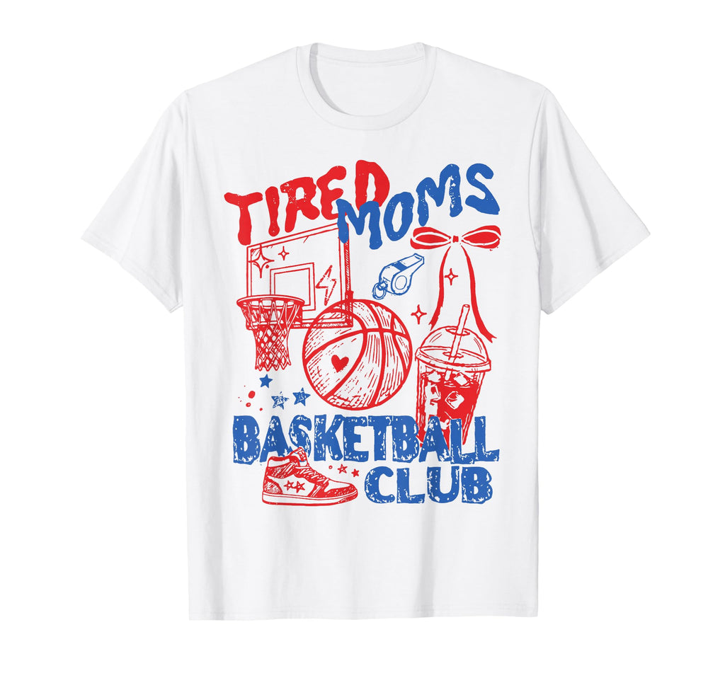 Tired Moms Basketball Coffee Mama T-Shirt - Minimalist Print Men Women - T-Shirt, Sweatshirt, Hoodie