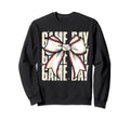 Coquette Bow Baseball Game Day Sweatshirt - Casual Everyday Wear Men Women - T-Shirt, Sweatshirt, Hoodie