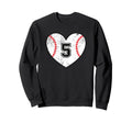 Baseball Heart Player 5 Baseball Sweatshirt - Unique Graphic Men Women - T-Shirt, Sweatshirt, Hoodie