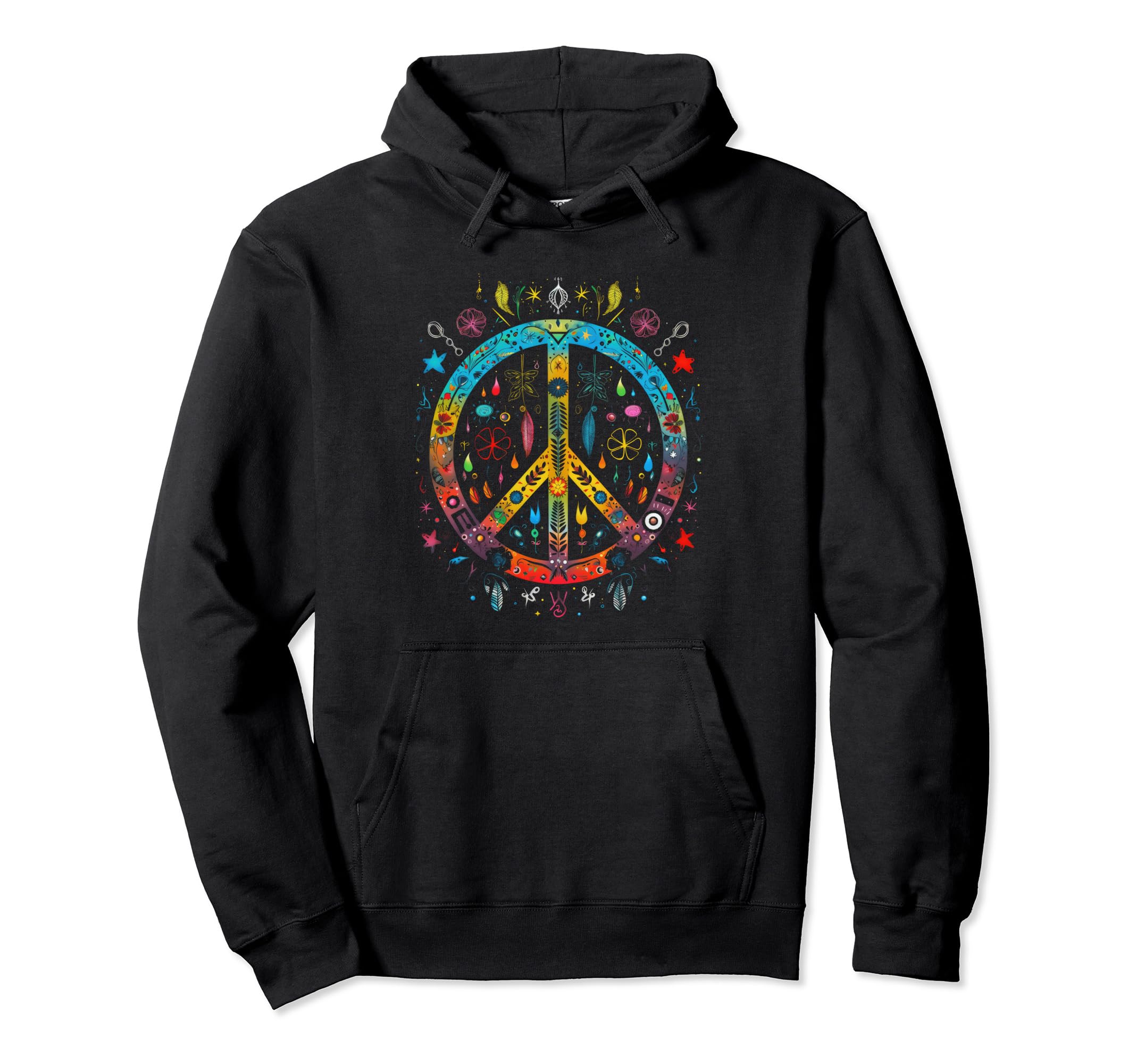Peace Sign 60S 70S Hippie Boho 17 Hoodie - Custom Art Print for Adults - T-Shirt, Sweatshirt, Hoodie