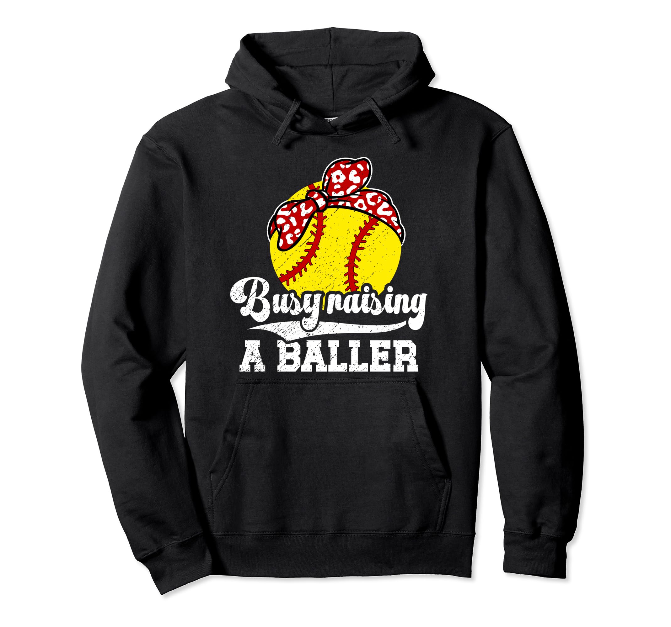 Busy Raising Baller Softball Mom Softball Hoodie - Graphic Print Unisex - T-Shirt, Sweatshirt, Hoodie