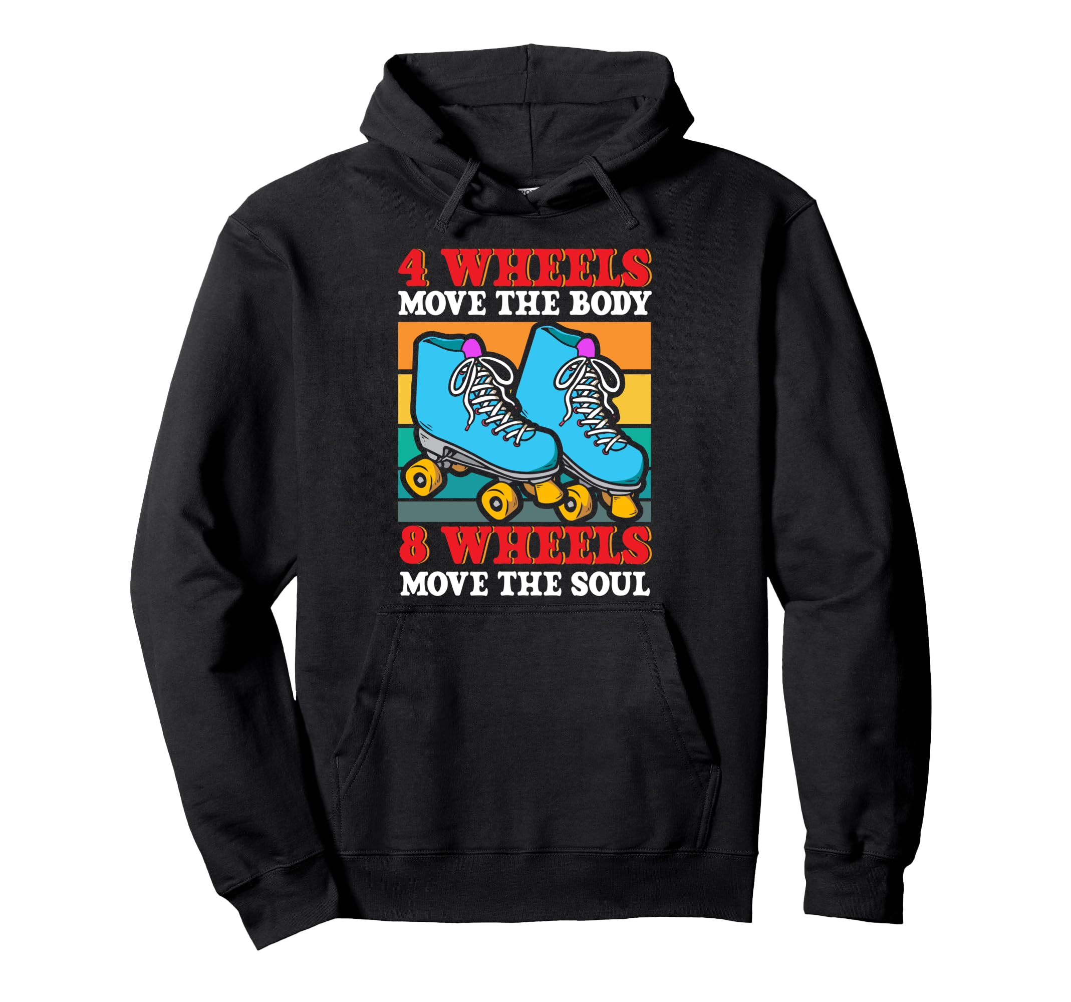 Roller Skating Skate 1970S 4 Wheels Hoodie - Minimalist Print for Adults - T-Shirt, Sweatshirt, Hoodie