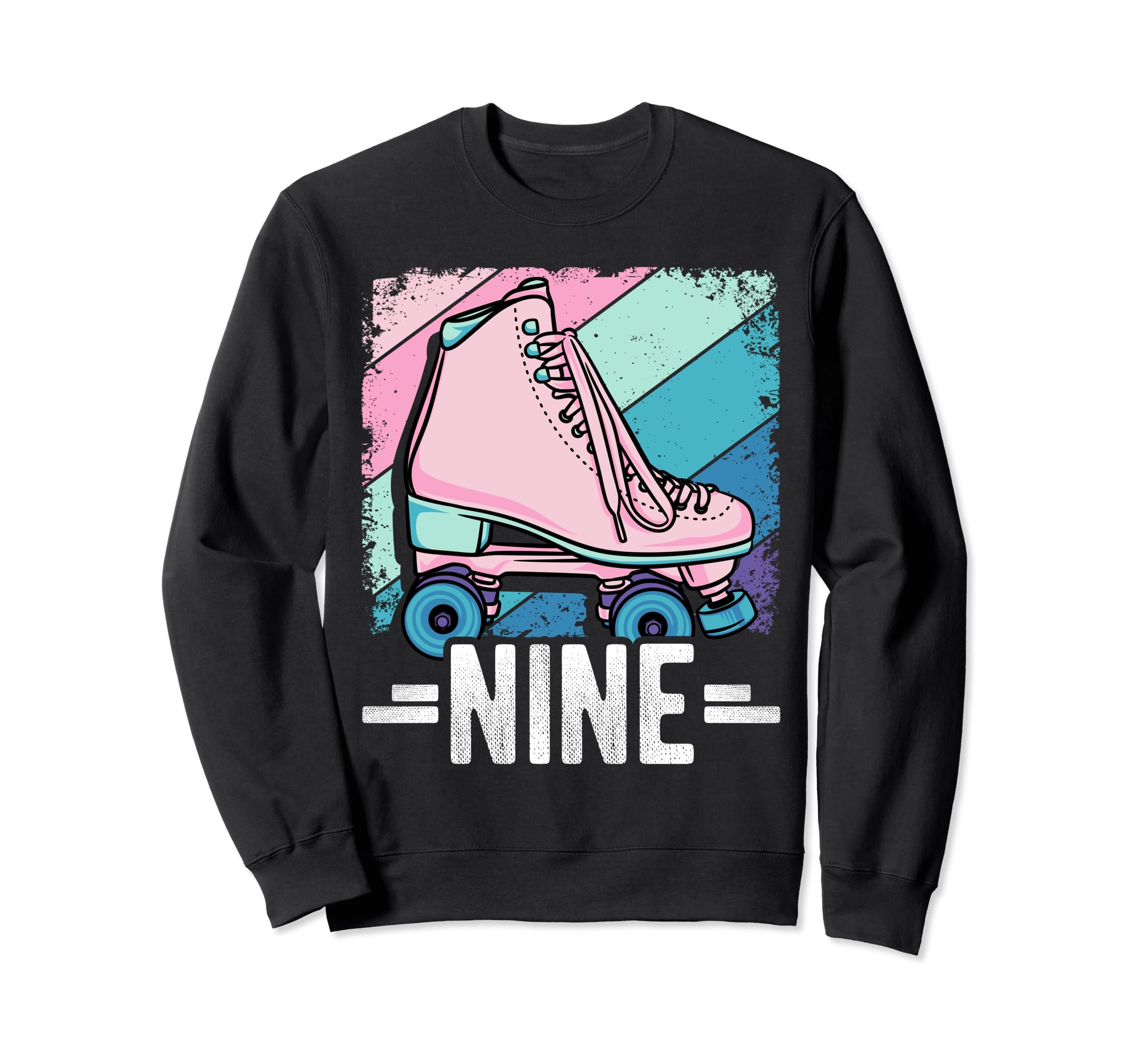 9Th Birthday Roller Skating Skater Sweatshirt - Trendy Graphic Men Women - T-Shirt, Sweatshirt, Hoodie