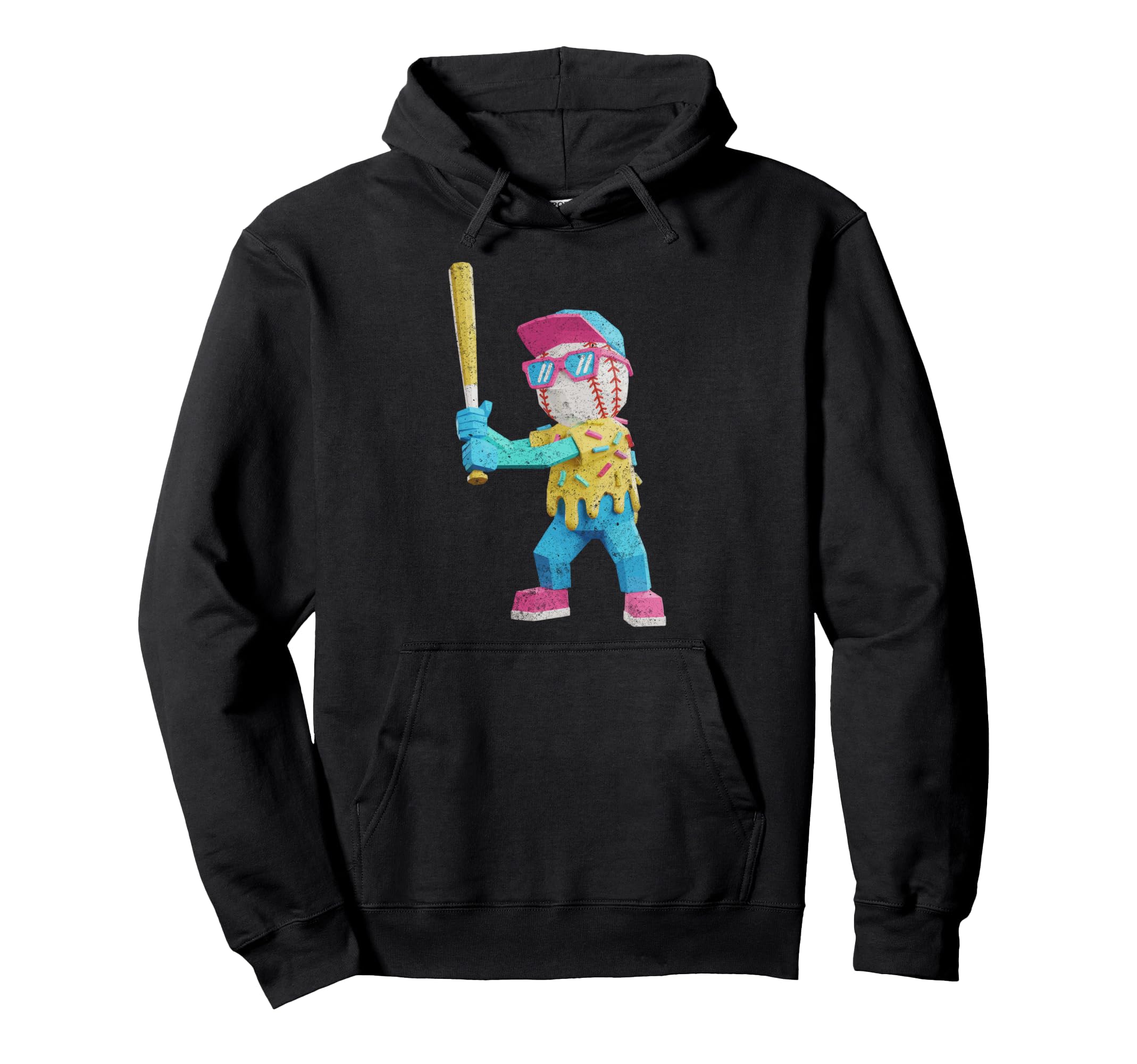 Baseball Ice Cream Drip Gamer Gifts T-Shirt - Casual Everyday Wear Unisex - T-Shirt, Sweatshirt, Hoodie