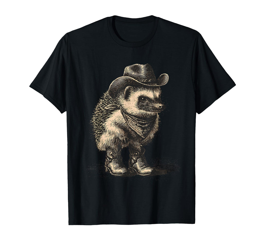 Hedgehog Cowboy Rodeo Cowgirl T-Shirt - Aesthetic Graphic Men Women - T-Shirt, Sweatshirt, Hoodie