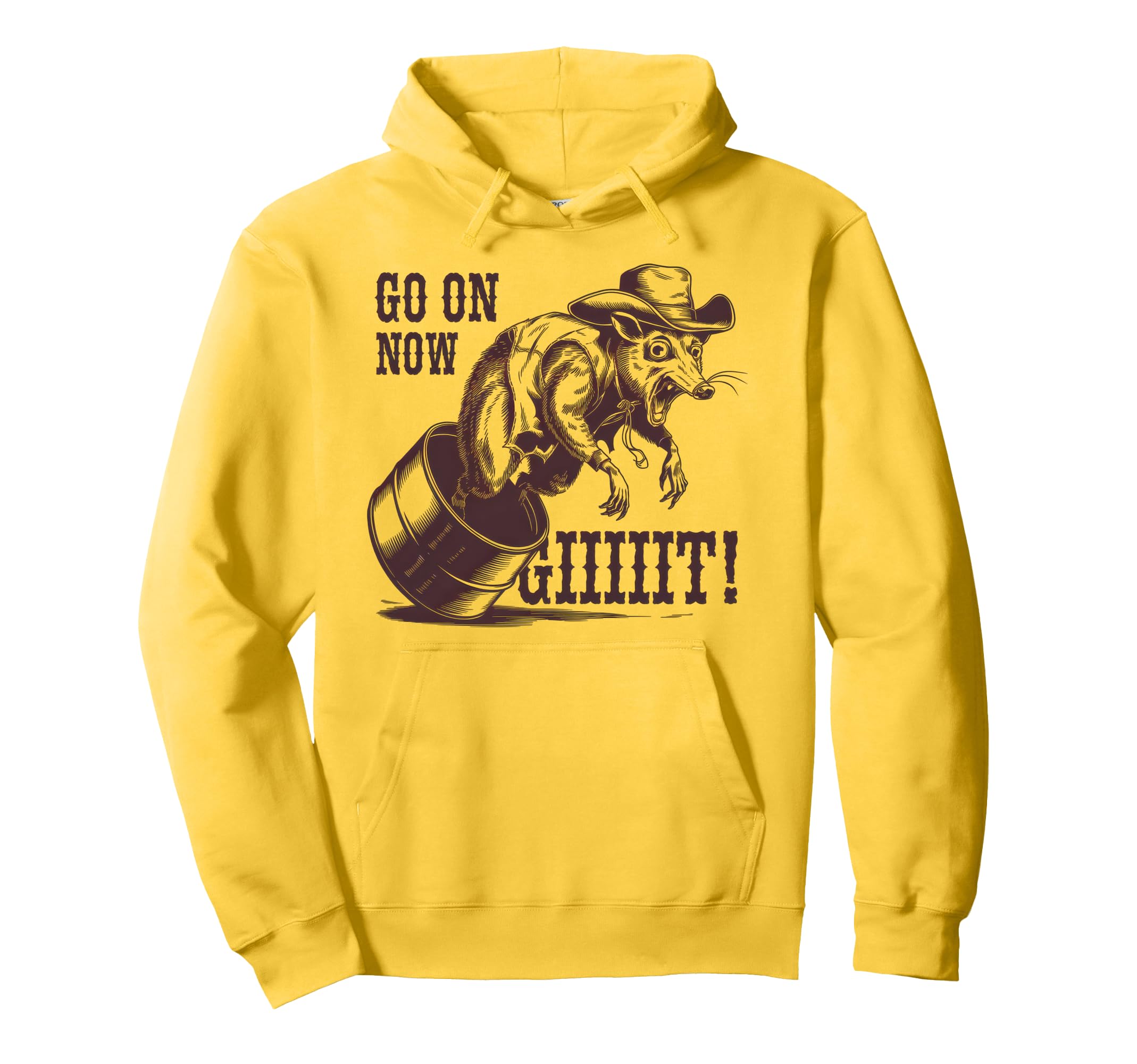 Go Now Git Cowboy Opossum Country Hoodie - Casual Everyday Wear Men Women - T-Shirt, Sweatshirt, Hoodie